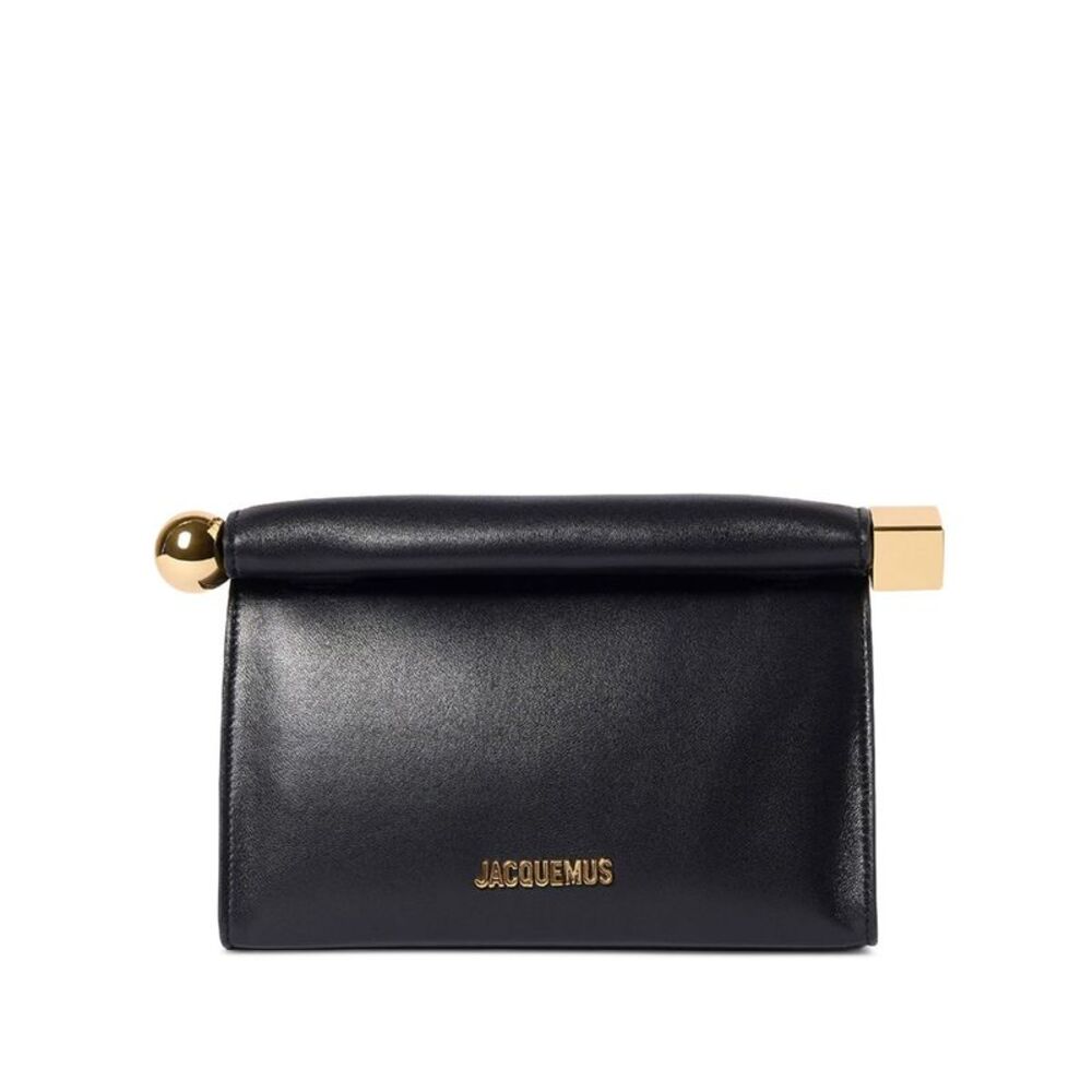 Jacquemus Women Le Sac Rond Carre Leather Clutch